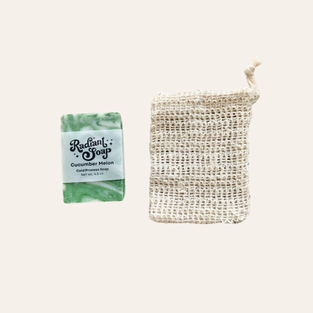 Cucumber Melon Soap and Sisal Soap Bag Set - Natural, Nourishing, and –  RadiantSoap