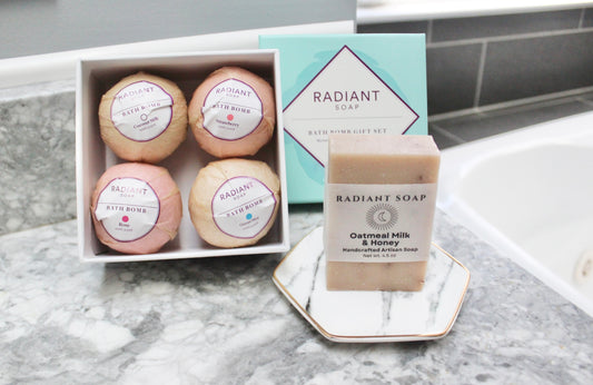 Oatmeal Milk & Honey Soap and Bath Bomb Gift Set